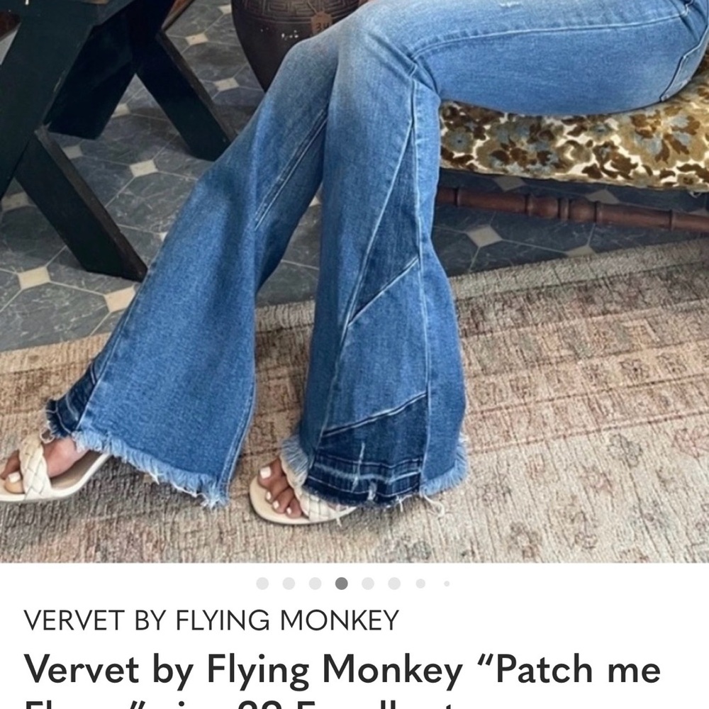 VERVET BY FLYING MONKEY Blue Flare Jeans